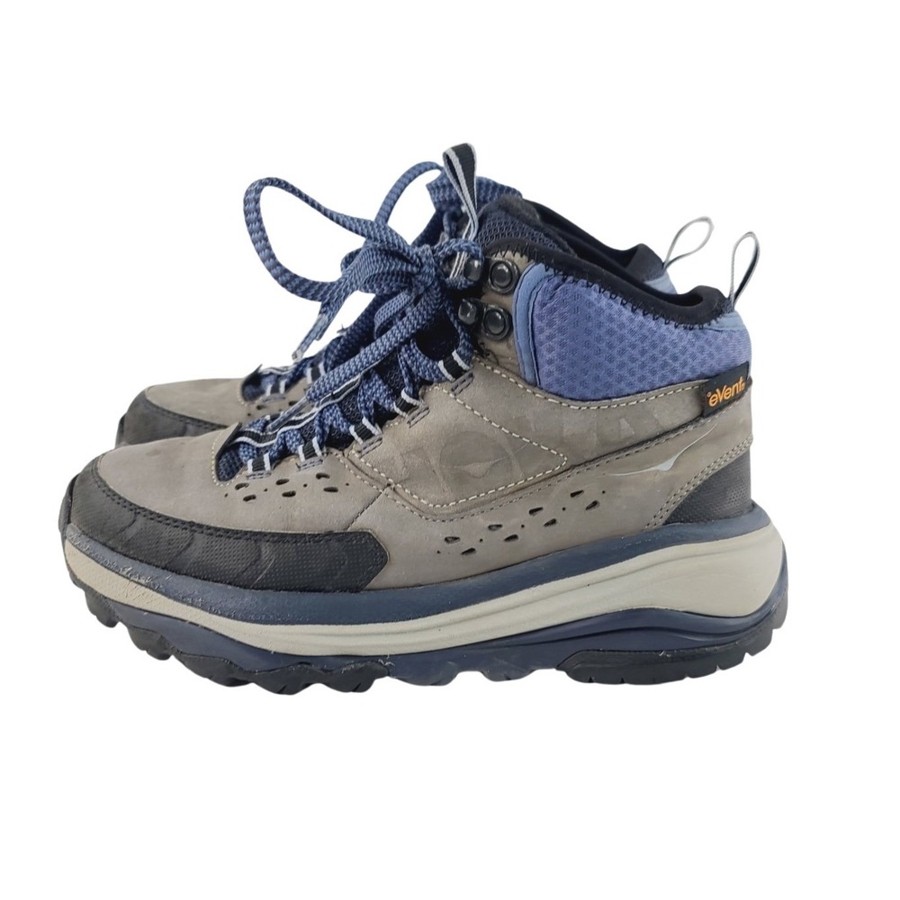 HOKA One One, Nubuck Leather / Textile / Rubber Boots Women's Size 5.5 Gray Blue